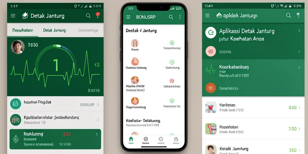 Antarmuka BONUSRP yang menampilkan pemantauan detak jantung secara real-time.