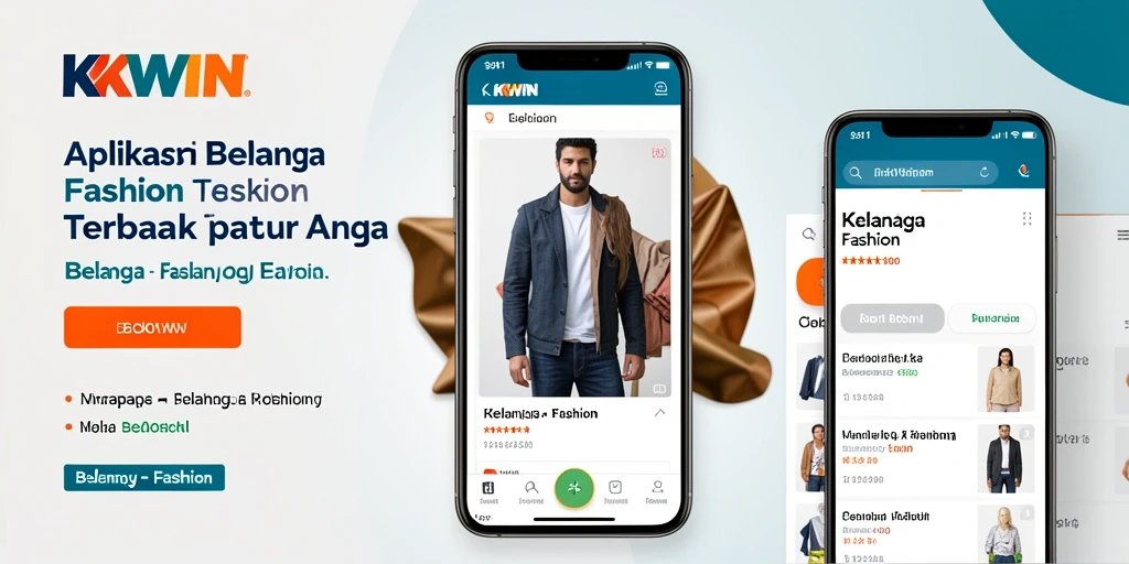 Tampilan antarmuka utama KKWIN yang menarik dan fitur belanja fashion lengkap.