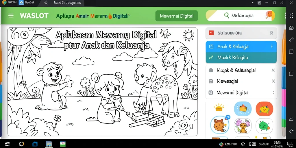 Tampilan antarmuka WASLOT dengan pilihan mewarnai yang seru.