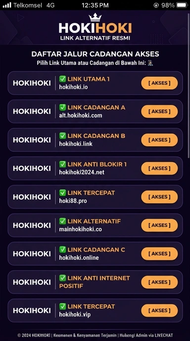 Tampilan link alternatif hokihoki