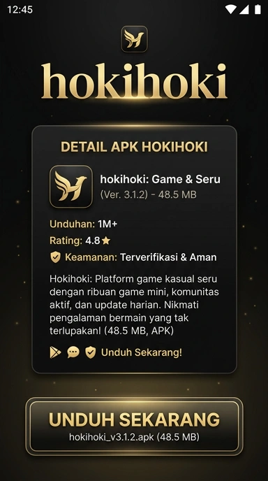 Tampilan halaman APK hokihoki