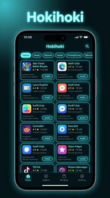 Tampilan katalog aplikasi hokihoki